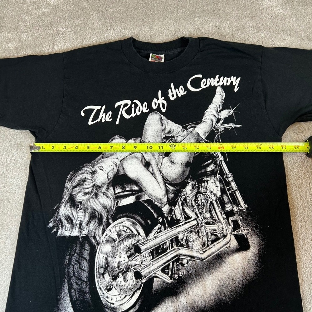 Vintage 1999 Myrtle Beach Spring Rally T-Shirt Men's L Black Ride of the Century - Picture 9 of 12